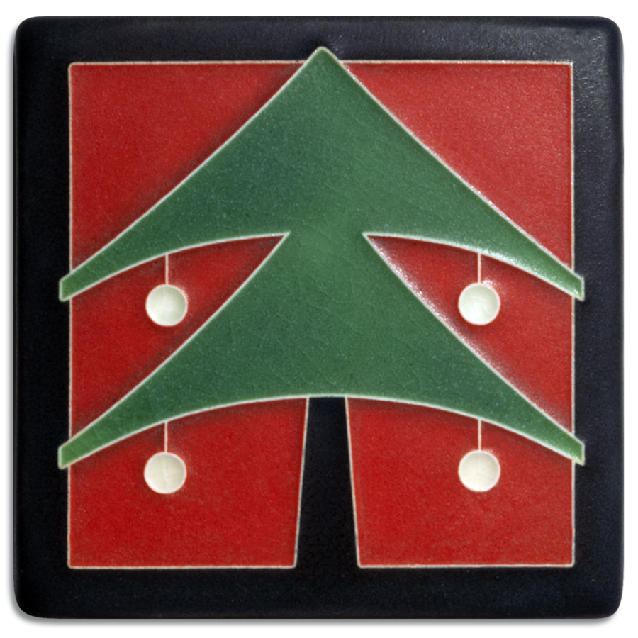 4x4 Christmas Tree Red - Motawi Tileworks