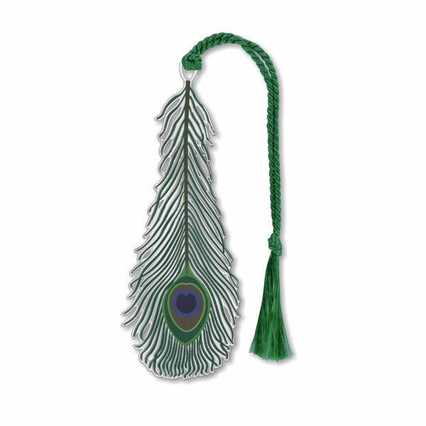 Peacock Feather Metal Bookmark, MADE in USA