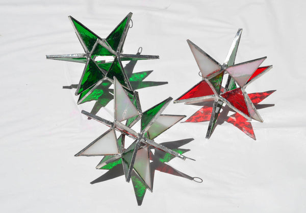 MGL642C    Windowpane  glass stars assorted colors