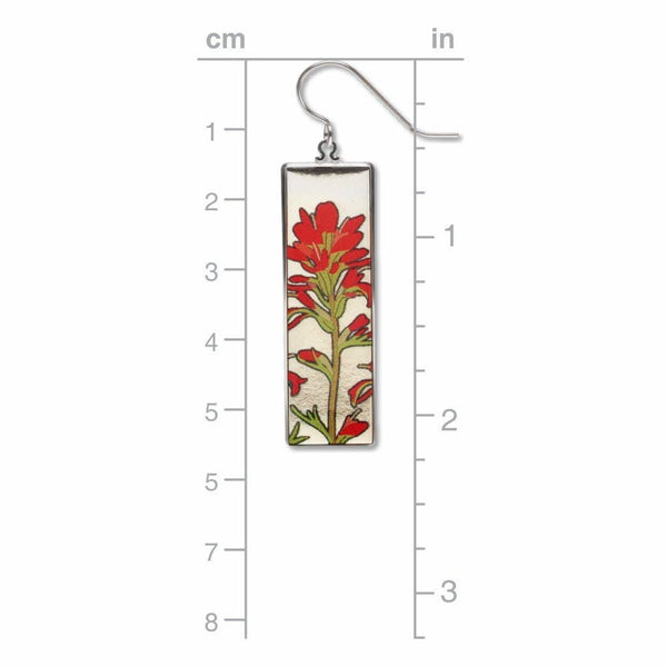 Indian Paintbrush Earrings, MADE in USA