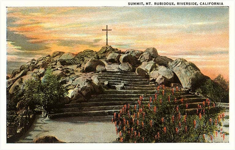 CA-369 Serra Cross, Rubidoux, Riverside, California - Vintage Image, Magnet
