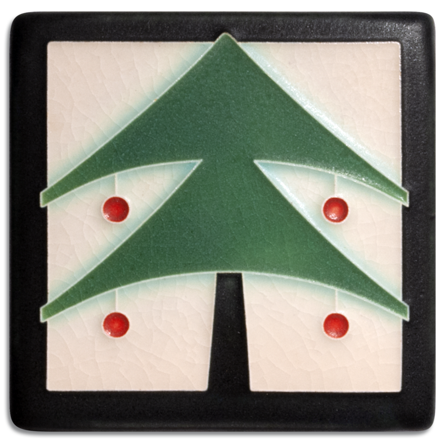 4x4 Christmas Tree Peppermint - Motawi Tileworks