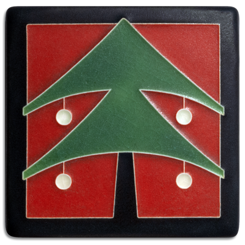4x4 Christmas Tree Red - Motawi Tileworks
