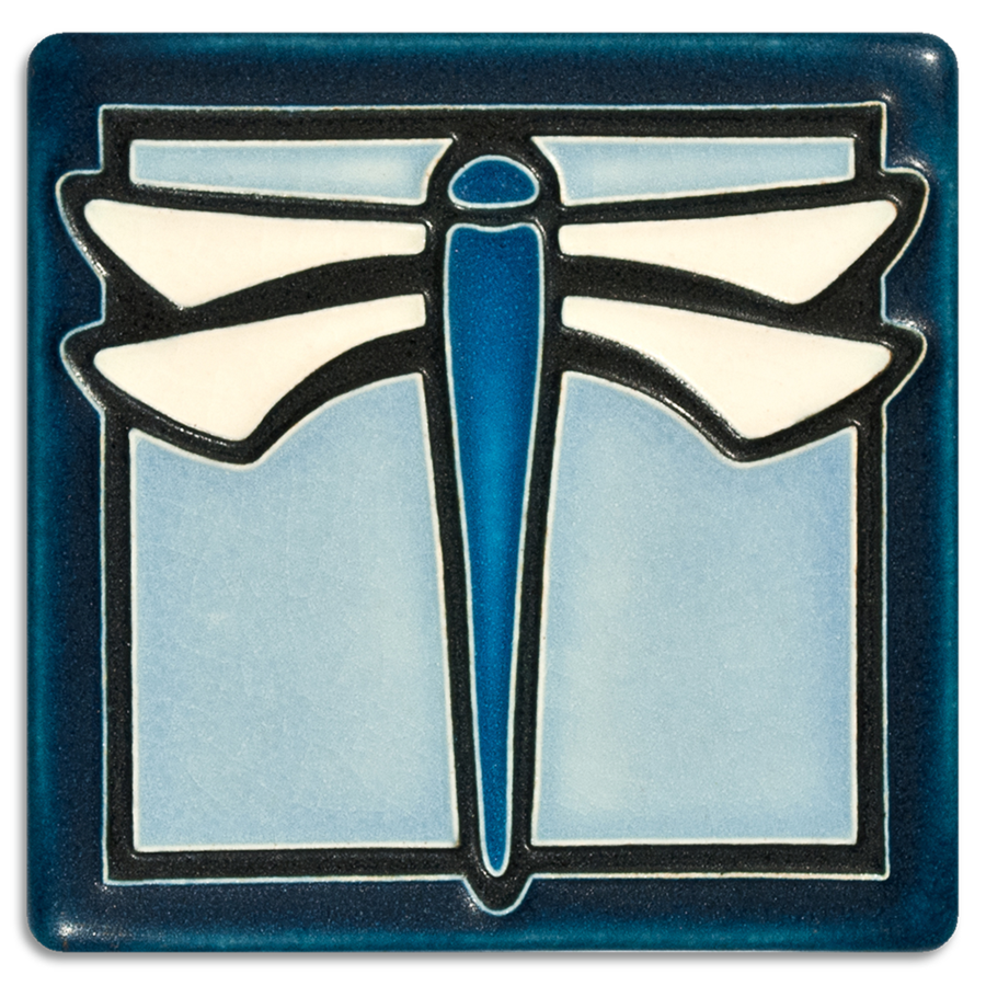 4x4 Dragonfly Light Blue - Motawi Tileworks