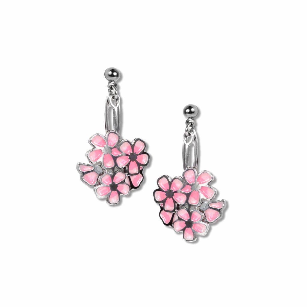 Cherry Blossom - Light And Bright Pink Enamel Earrings