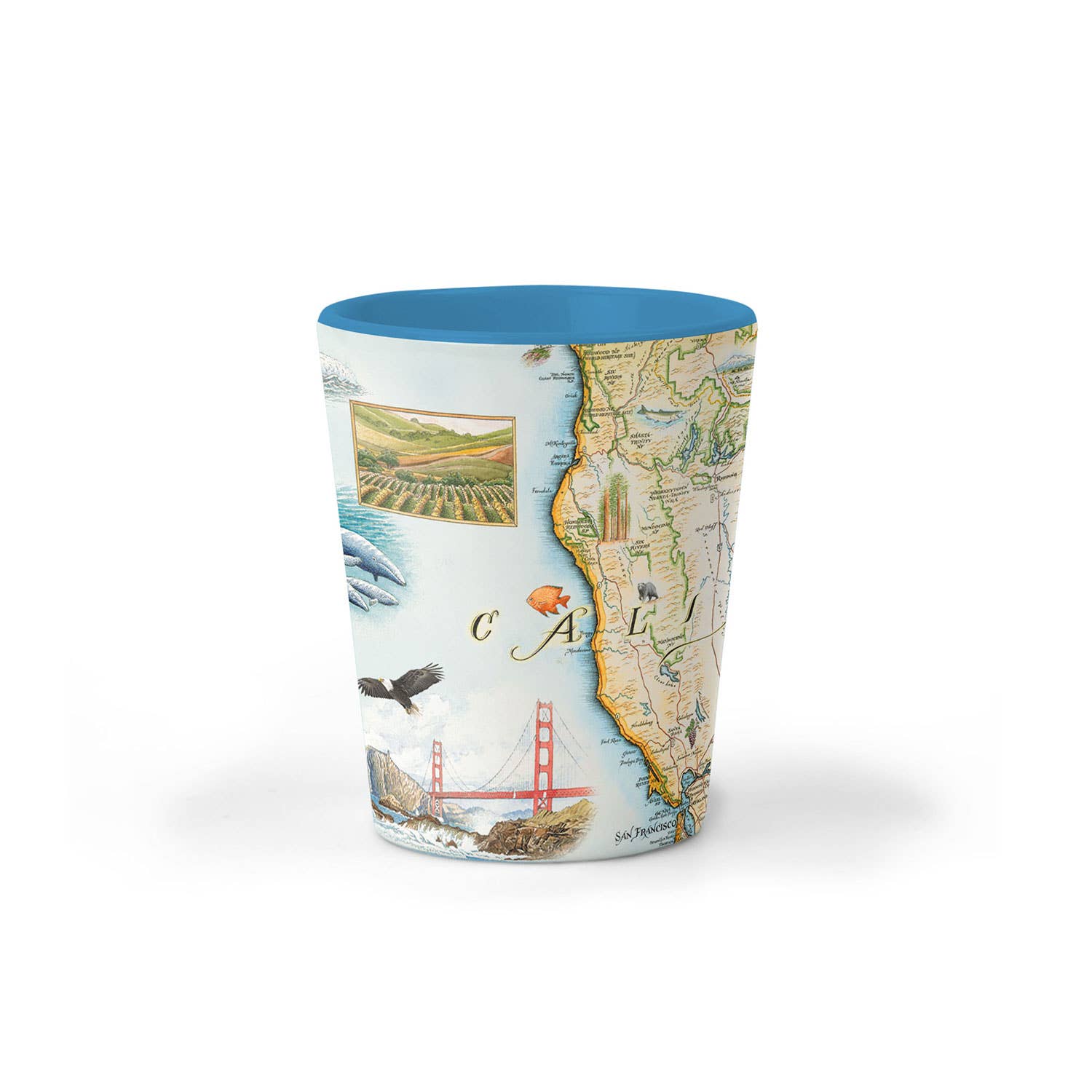 California State Map Ceramic Shot Glass