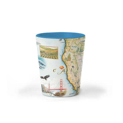 California State Map Ceramic Shot Glass