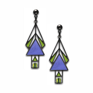 Mahony Window - Pale Green Bead - Twilight Blue Enamel