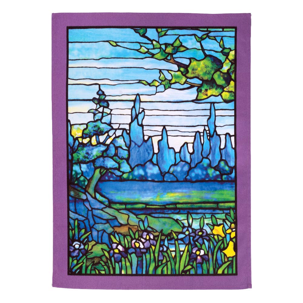 Modgy Cotton Tea Towel-Louis C. Tiffany Iris Landscape