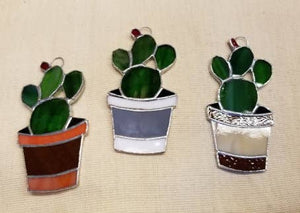 Windowpane Small Plant pot with Nopal