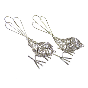 Mini Silver Wrapped Wire Bird
