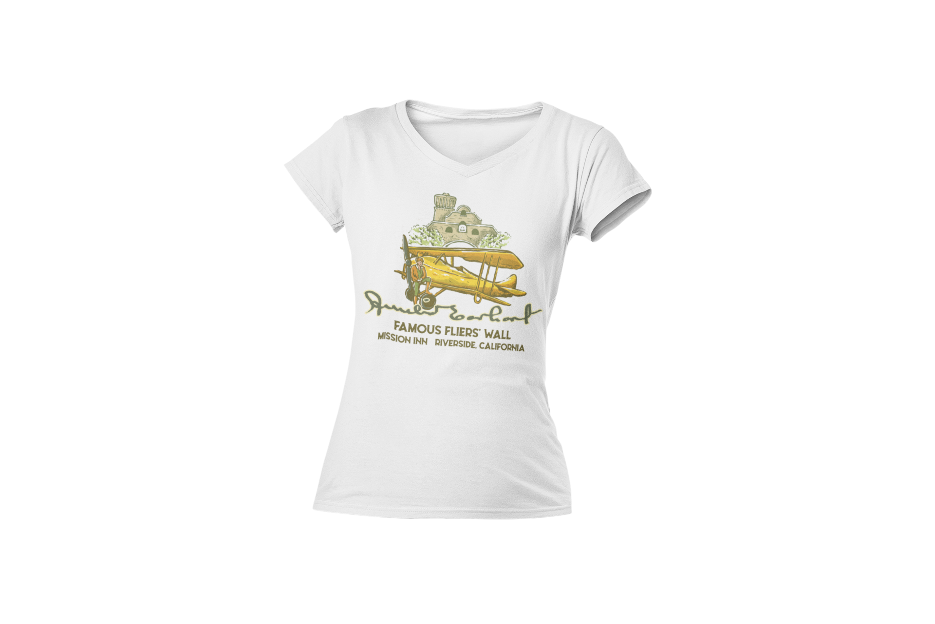 Amelia Earhart V-Neck Tshirt